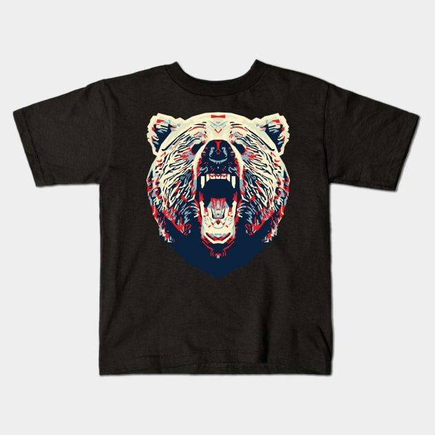 Grizzly Bear Kids T-Shirt by throwback